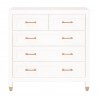 Essentials For Living Stella 5-Drawer High Chest in  Matte White - Front Angle