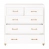 Essentials For Living Stella 5-Drawer High Chest in  Matte White - Front Opened Angle