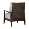 Sunpan Fedele Lounge Chair - Saloon Light Grey Leather - Back Side Angle