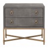 Strand Shagreen 2-Drawer Nightstand in Gray Shagreen - Front