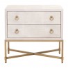 Strand Shagreen 2-Drawer Nightstand in White Shagreen - Front Angle