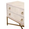 Strand Shagreen 2-Drawer Nightstand in White Shagreen - Angled Top