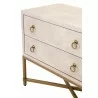 Strand Shagreen 2-Drawer Nightstand in White Shagreen - Angled Top - Strand Shagreen 2-Drawer Nightstand in White Shagreen - Angled Top