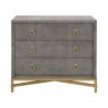 Strand Shagreen 3-Drawer Nightstand in Gray Shagreen - Front
