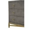 Strand Shagreen 3-Drawer Nightstand in Gray Shagreen - Side View - Strand Shagreen 3-Drawer Nightstand in Gray Shagreen - Side View