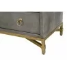 Strand Shagreen 3-Drawer Nightstand in Gray Shagreen - Leg - Strand Shagreen 3-Drawer Nightstand in Gray Shagreen - Leg