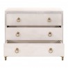 Strand Shagreen 3-Drawer Nightstand in White Shagreen - Front with Opened Drawer