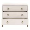 Strand Shagreen 3-Drawer Nightstand in White Shagreen - Front with Opened Drawer - Strand Shagreen 3-Drawer Nightstand in White Shagreen - Front with Opened Drawer