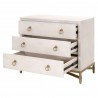 Strand Shagreen 3-Drawer Nightstand in White Shagreen - 