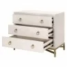 Strand Shagreen 3-Drawer Nightstand in White Shagreen -  - Strand Shagreen 3-Drawer Nightstand in White Shagreen - 