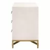 Strand Shagreen 3-Drawer Nightstand in White Shagreen - Side - Strand Shagreen 3-Drawer Nightstand in White Shagreen - Side