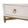 Strand Shagreen 3-Drawer Nightstand in White Shagreen - Drawer Close-up