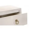 Strand Shagreen 3-Drawer Nightstand in White Shagreen - Drawer Opened - Strand Shagreen 3-Drawer Nightstand in White Shagreen - Drawer Opened