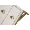 Strand Shagreen 3-Drawer Nightstand in White Shagreen - Leg - Strand Shagreen 3-Drawer Nightstand in White Shagreen - Leg