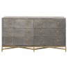 Strand Shagreen 6-Drawer Double Dresser in Gray Shagreen - Front with Closed Dresser