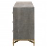 Strand Shagreen 6-Drawer Double Dresser in Gray Shagreen - Side Angled