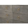 Strand Shagreen 6-Drawer Double Dresser in Gray Shagreen - Dresser Close-up