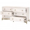 Strand Shagreen 6-Drawer Double Dresser in White Shagreen - Angled with Opened Dressers