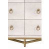 Strand Shagreen 6-Drawer Double Dresser in White Shagreen - Dresser Close-up