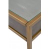 Strand Shagreen Writing Desk in Gray - Edge Close-up