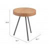 Zuo Modern Stuart Side Table Natural - Seat Dimension