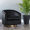 Sunpan Hazel Swivel Lounge Chair in Gold - Black Sky - Lifestyle