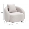 Sunny Isles Accent Chair in Beige- seat dimension