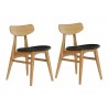 Greenington Cassia Dining Chair With Leather Seat Caramelized - Set of Two - Set in Angle
