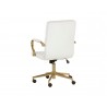 Sunpan Kleo Office Chair in Snow - Back Side Angle