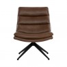Sunpan Keller Swivel Lounge Chair Missouri Mahogany Leather - Front Angle