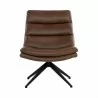 Sunpan Keller Swivel Lounge Chair Missouri Mahogany Leather - Front Angle - Sunpan Keller Swivel Lounge Chair Missouri Mahogany Leather - Front Angle