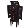 Bedford Jewelry Armoire - Brown - Drawers Opened