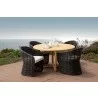Sunset West Natural Teak 56" Round Dining Table - Lifestyle 3 - Sunset West Natural Teak 56" Round Dining Table - Lifestyle 3
