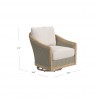 Sunset West Cambria Swivel Club Chair in Canvas Canvas w/ Self Welt