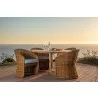 Sunset West Playa Dining Chair in Soothe Pearl with Flange Welt - Lifetyle 3 - Sunset West Playa Dining Chair in Soothe Pearl with Flange Welt - Lifetyle 3