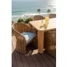 Sunset West Playa Dining Chair in Soothe Pearl with Flange Welt - Lifestyle 1 - Sunset West Playa Dining Chair in Soothe Pearl with Flange Welt - Lifestyle 1