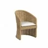 Sunset West Playa Dining Chair in Soothe Pearl with Flange Welt - Angled - Sunset West Playa Dining Chair in Soothe Pearl with Flange Welt - Angled