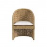 Sunset West Playa Dining Chair in Soothe Pearl with Flange Welt - Front
