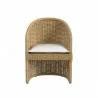 Sunset West Playa Dining Chair in Soothe Pearl with Flange Welt - Front - Sunset West Playa Dining Chair in Soothe Pearl with Flange Welt - Front
