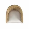 Sunset West Playa Dining Chair in Soothe Pearl with Flange Welt - Top View - Sunset West Playa Dining Chair in Soothe Pearl with Flange Welt - Top View