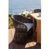 Sunset West Cabo Dining Chair in Soothe Pearl with Flange Welt - Lifestyle 3 - Sunset West Cabo Dining Chair in Soothe Pearl with Flange Welt - Lifestyle 3
