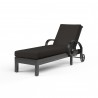 Monterey Chaise Lounge in Spectrum Carbon w/ Self Welt - Front Side Angle
