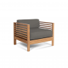 Sylvie Teak Outdoor Club Chair with Sunbrella® Charcoal Cushion