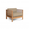 Sylvie Teak Outdoor Club Chair with Sunbrella® Fawn Cushion