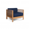 Sylvie Teak Outdoor Club Chair with Sunbrella® Navy Cushion