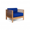 Sylvie Teak Outdoor Club Chair with Sunbrella® True Blue Cushion