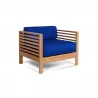 Sylvie Teak Outdoor Club Chair with Sunbrella® True Blue Cushion - Sylvie Teak Outdoor Club Chair with Sunbrella® True Blue Cushion