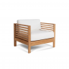 Sylvie Teak Outdoor Club Chair with Sunbrella® White Cushion