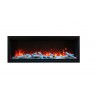 60" Extra Tall Clean Face Electric Built-in With Black Steel Surround - Red and Blue Flame