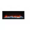 60" Extra Tall Clean Face Electric Built-in With Black Steel Surround - Red and Blue Flame - 60" Extra Tall Clean Face Electric Built-in With Black Steel Surround - Red and Blue Flame